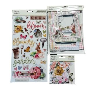 Simple Stories Simple Vintage Spring Garden Bundle OS Multicolor Floral Bits NWT